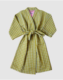 Mosey Me - Citrus Seersucker Quilted Robe