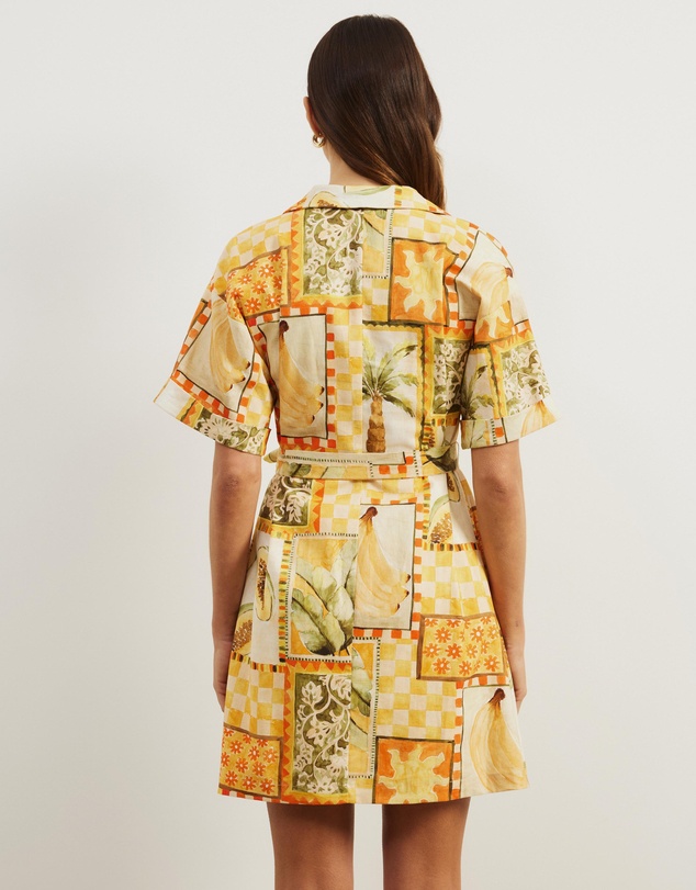 Atmos&Here - Britt Linen Blend Belted Mini Dress