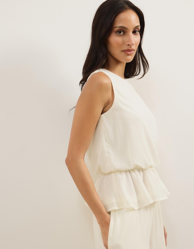 Atmos&Here - Jamie Chiffon Gathered Sleeveless Top