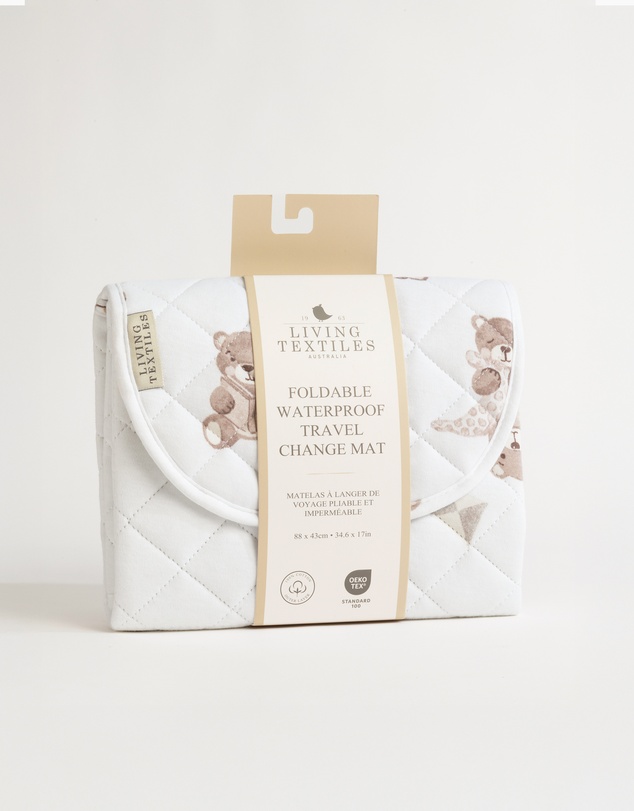 Living Textiles - Waterproof Travel Change Mat - Cuddly Bear