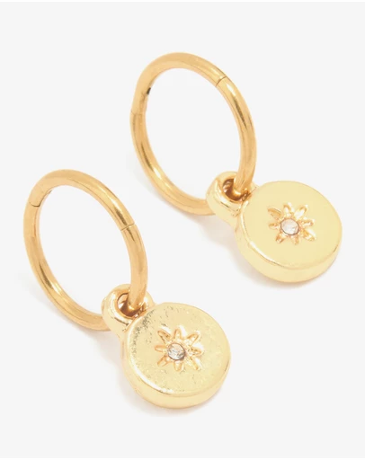 Lovisa - Gold Plated Surgical Steel Thin Disc Star Clicker Eaerings