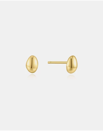 Ania Haie - Gold Organic Dome Pebble Stud Earrings