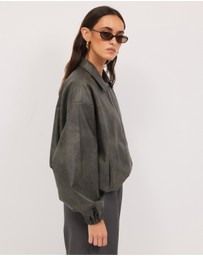 Calli - Hayden Polyurethane Bomber Jacket