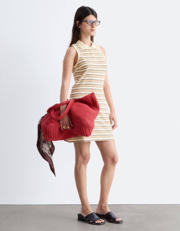 & Other Stories - Striped Cotton Mini Polo Dress