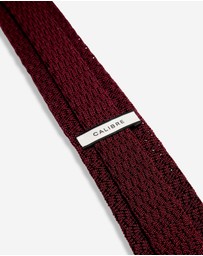 Calibre - Zig Zag Silk Knitted Tie Wine
