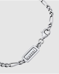 Kuzzoi - ICONIC EXCLUSIVE - Bracelet Figaro Chain Massive Basic Trend Oxidised in 925 Sterling Silver