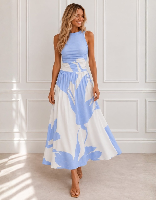 Esther & Co - Balayage Dress - Sky Blue