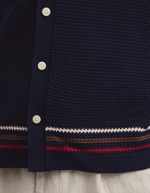 Country Road - Relaxed Fit Australian Cotton Stripe Knit Shirt