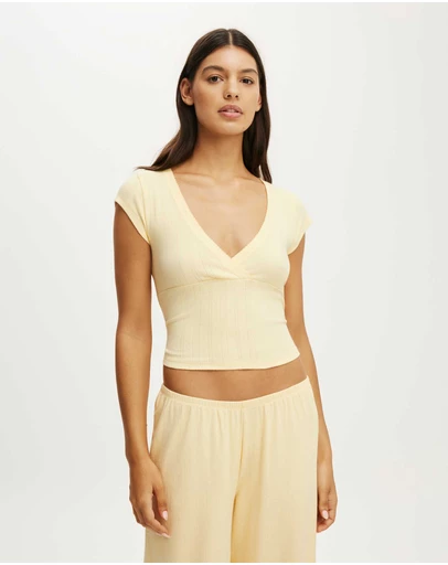 Cotton On Body - Dreamy Soft Pointelle Cross Over Tee