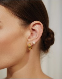 Ania Haie - Gold Flat Medium Hoop Earrings