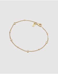 Kuzzoi - ICONIC EXCLUSIVE - Bracelet Male Ball White Crystals 925 Sterling Silver Gold Plated