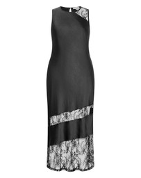 City Chic - Alissa Lace Trim Slip Maxi Dress