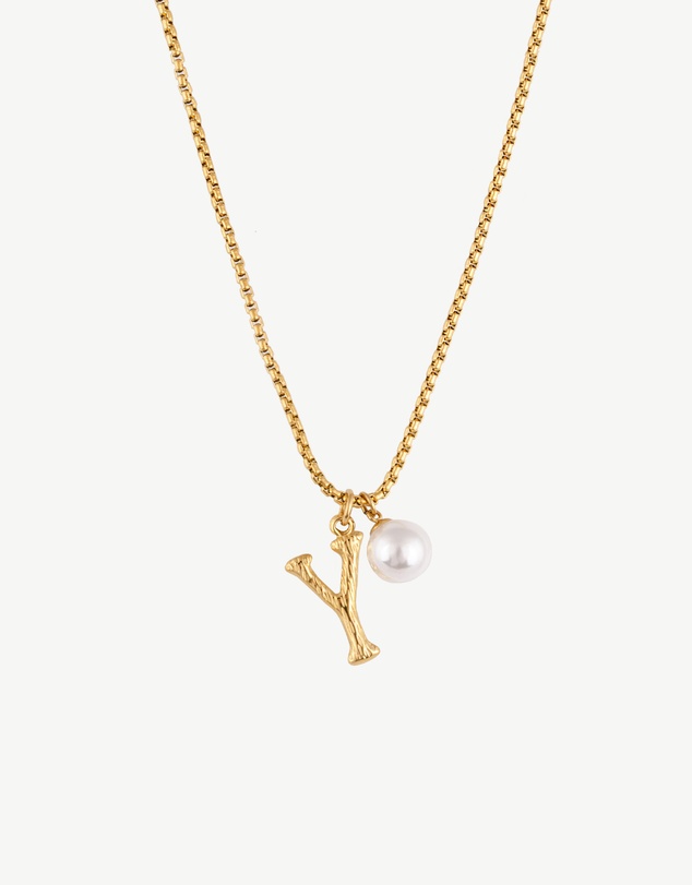 Zahar - Pearl Letter Y Necklace