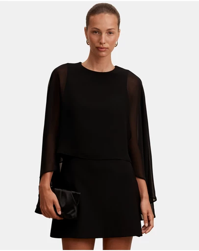 Forever New - Irena Sheer Cape Mini Dress