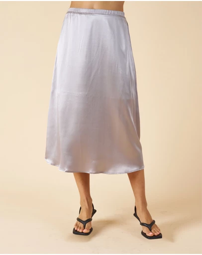 CAMIXA - Maddie Silk Midi Skirt