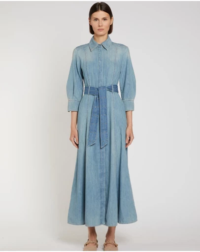 Marella - Light Denim Belted Dress