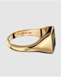 Kuzzoi - ICONIC EXCLUSIVE - Enamel Signet Ring in Gold-Plated 925 Sterling Silver