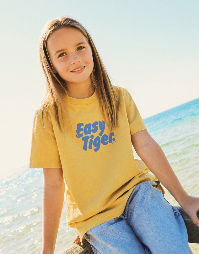Skwosh - Easy Tiger Kids Slang Tee in Mustard