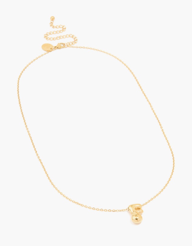 Lovisa - Waterproof Gold Plated Stainless Steel Large Bubble Letter F Necklace