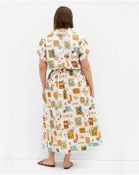 City Chic - Vacay Amore Print Shirt - White