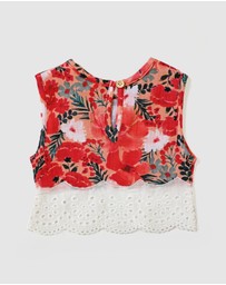 WITH LOVE FOR KIDS - Cotton Muslin Lace Top - Babies - Kids