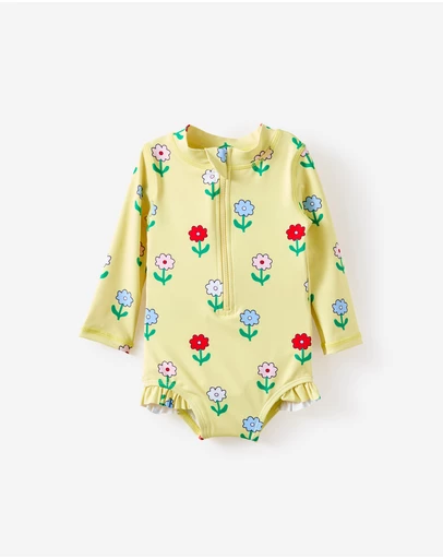 Cotton On Kids - Lucy Long Sleeve Ruffle Back Swimsuit