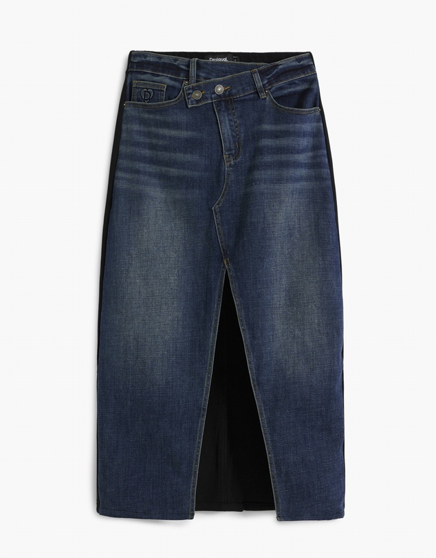 Desigual - Combined denim midi skirt