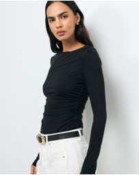 AERE - Emma Draped Cupro Top