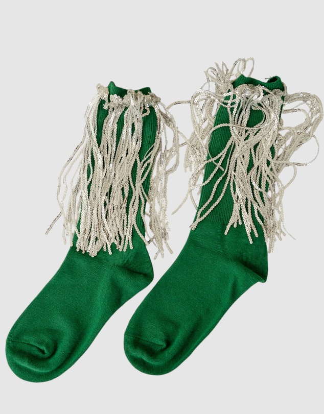High Heel Jungle - Bowie Cotton Socks With Glitter Fringe
