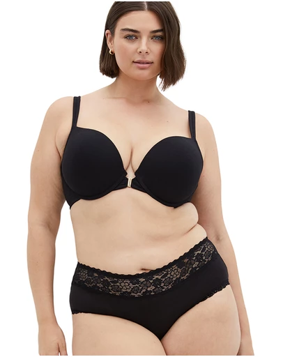 City Chic - Smooth & Chic Front Close Cotton Push Up Bra