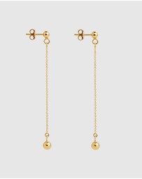 Najo - Sunbeam Yellow Gold Stud Drop Earrings