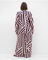 City Chic - Plus size Haylee Timeless Stripe Shirt - bone