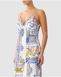 Camilla - V Neck Full Length Bias Slip Dress