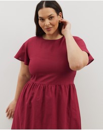 Atmos&Here Curvy - Jade Flutter Sleeve Midi Dress