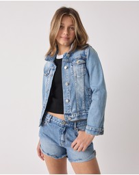 Decjuba Kids - Abbie Rolled Cuff Denim Shorts - Kids-Teens