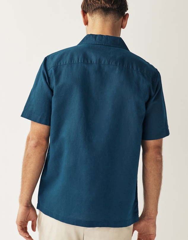 NEXT - Cuban Collar Linen Blend Short Sleeve Shirt