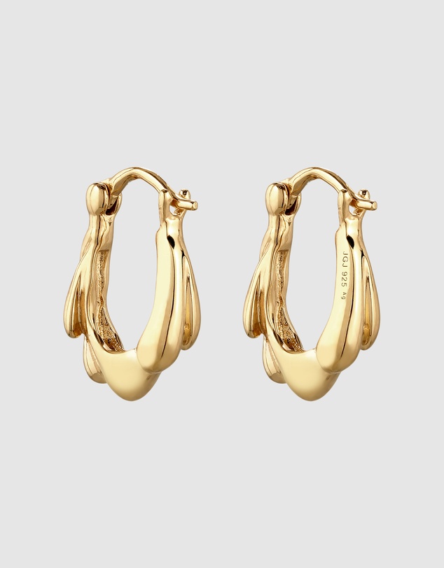 Elli Jewelry - Melted Hoop Earrings in Gold-Plated 925 Sterling Silver