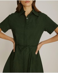 Atmos&Here - Cara Tie Waist Mini Shirt Dress