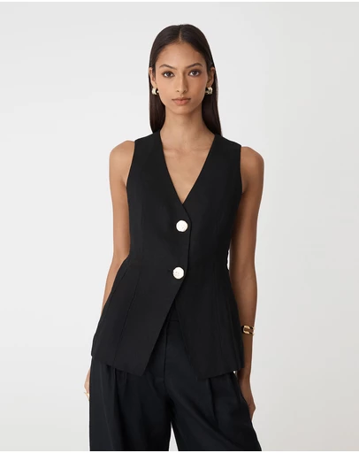 Forcast - Ami V-Neck Linen Vest