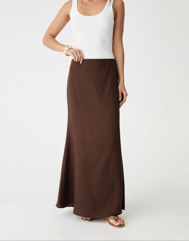 Forcast - Amelia Linen Blend Maxi Skirt