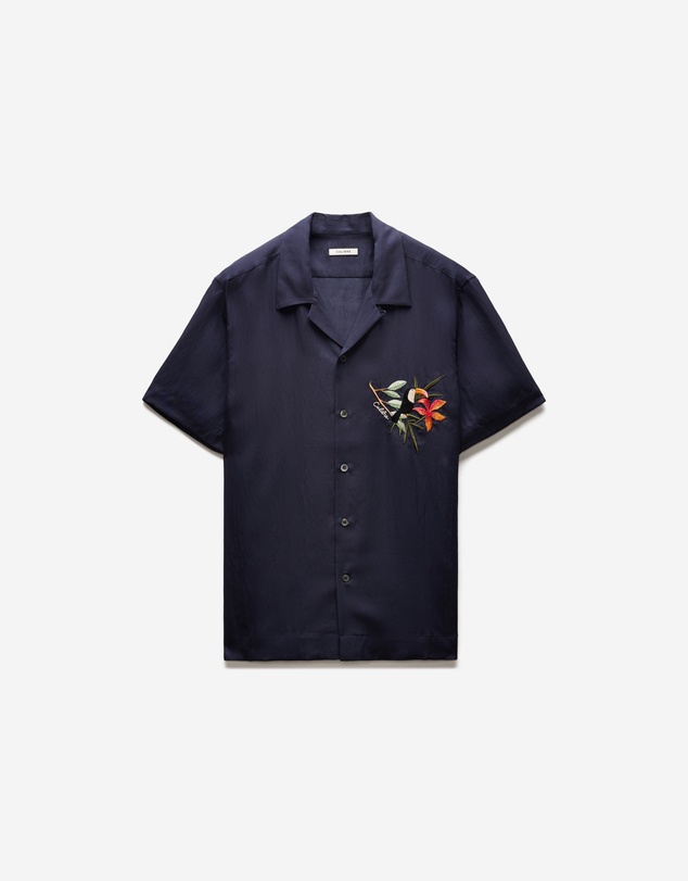 Calibre - Toucan Embroidery Short Sleeve Shirt Navy