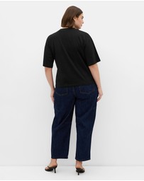City Chic - Plus size Oversized Crew Neck Tee - black
