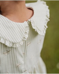 Fox & Finch - Orchard Bloom Emb. Stripe Dress - Kids
