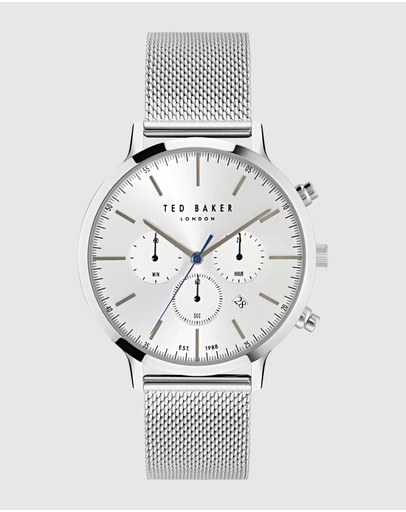 Ted Baker - Haarvin 44mm Silver-Tone Mesh Bracelet Watch