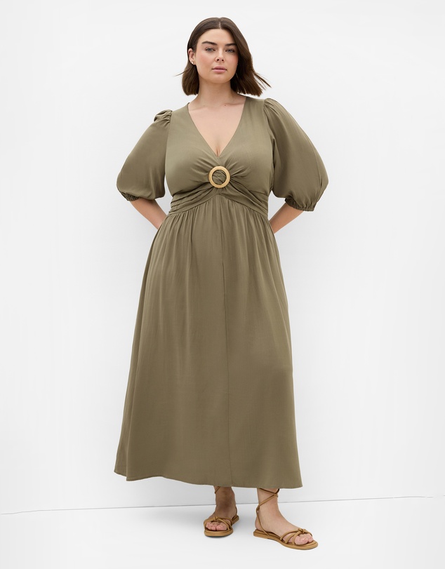 City Chic - Plus size Daydream Maxi Dress - olive