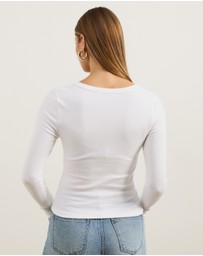 Atmos&Here - Organic Cotton Rib Scoop Neck Top