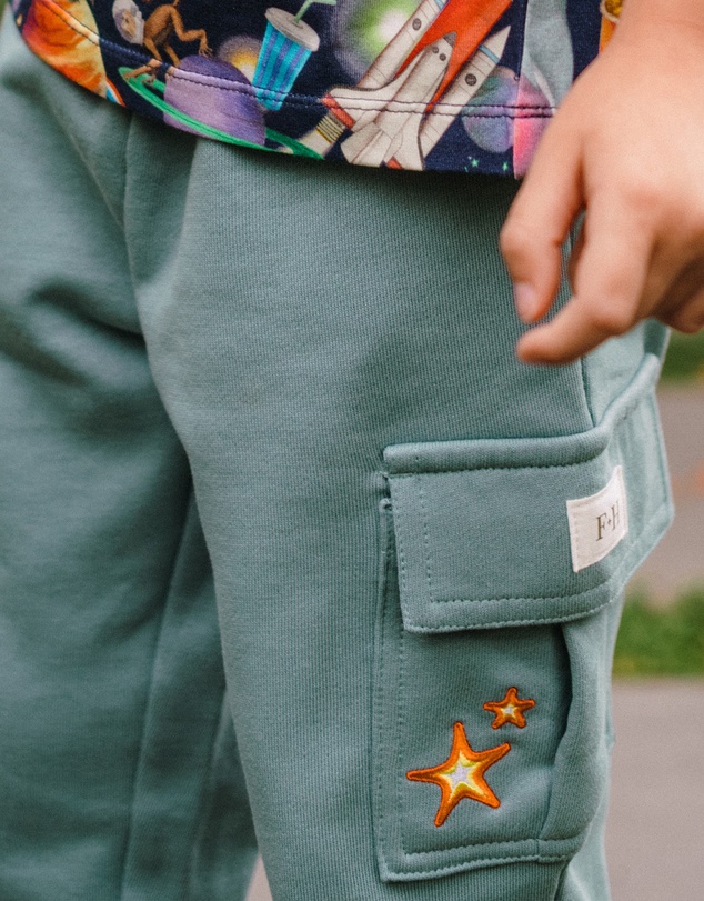 Fleur Harris - 'Out of This World' Track Pant in Dusty Teal