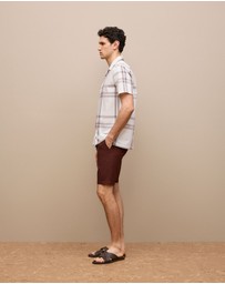 Trenery - Seersucker Check Camp Shirt in White