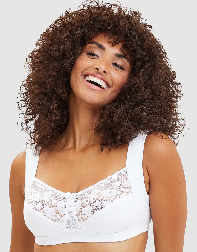 Sans Complexe - Jeanne Wirefree Wide Strap Organic Cotton Bra with Lace