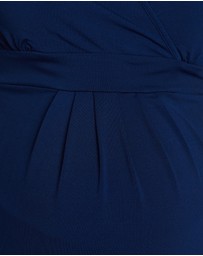 Angel Maternity - Maternity Crossover Short Sleeve V-Neck Work Top